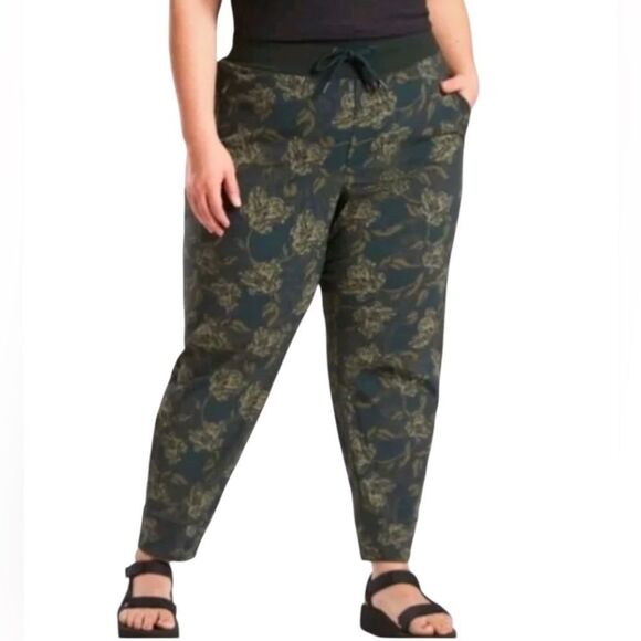 Athleta Trekkie North Floral Printed Jogger Green Size 22 Plus Style 657666 - Picture 1 of 14